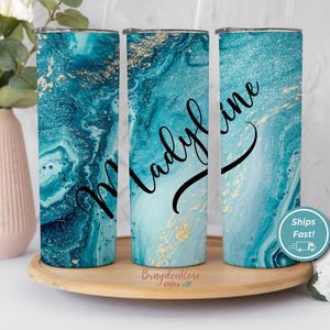 Personalized Glitter Tumbler Custom-Blue Glitter Tumbler Personalized-Custom Glitter Tumbler Cup-Agate Mug Gift For Birthday Or Christmas