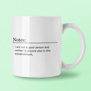 Fanfic Notes Ao3 Mug for Writers 'good person'