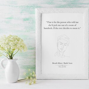 Breath Mints / Battle Scars Line Art Quote Print - Etsy
