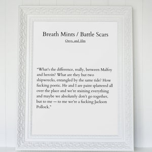 Breath Mints &amp; Battle Scars Hermione Quote Wall Art - Etsy