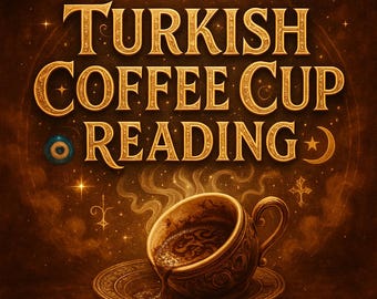 Gedetailleerde Turkse koffiekoplezing - Tasseomancy-lezing