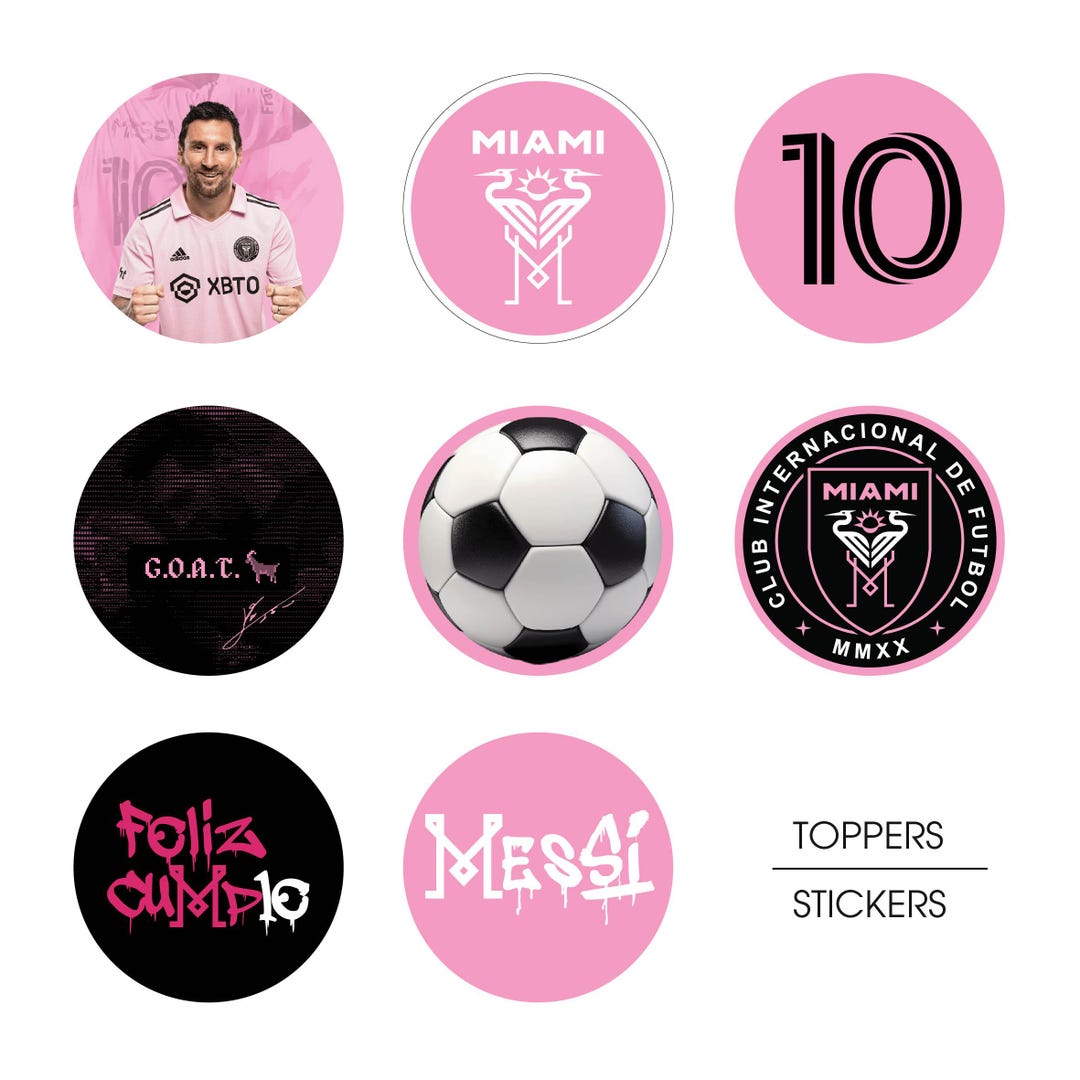 Soccer Miami TOPPERS · [ai, Jpg & Png] | Pink Soccer Toppers and ...