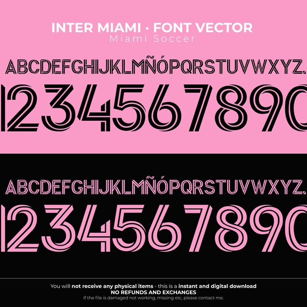 Font Vector Jersey Inter de Miami | 2023 font SVG, AI, Eps, TTF