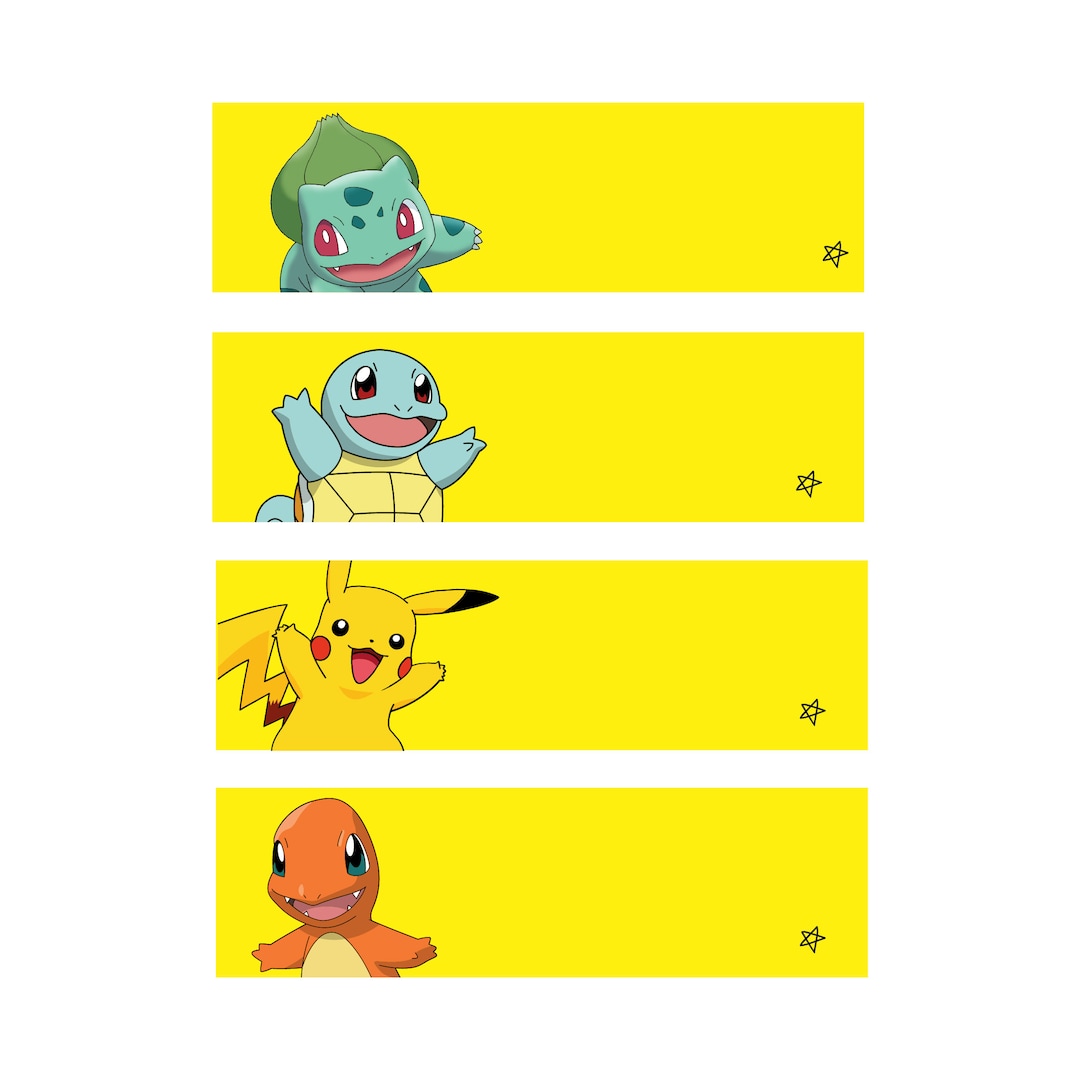 Pokémon Birthday Favor Tags || DIGITAL DOWNLOAD | [jpg & Pdf] - Etsy