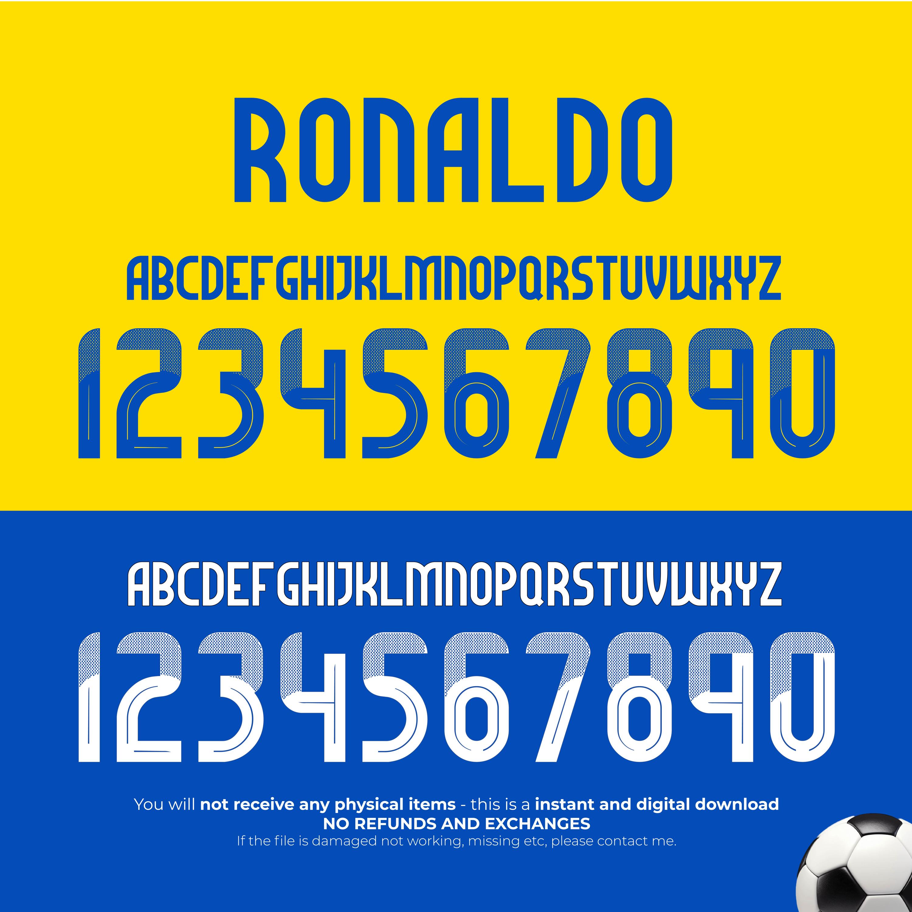 Al Nassr FONT JERSEY | Soccer Font [ai, svg, pdf, otf & ttf]
