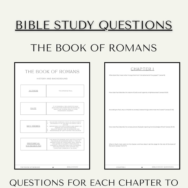 Bible Study of Romans, Bible Study Questions, Bible Study Printable, Bible Study Guide, Bible Study Goodnotes, Bible Study Tools