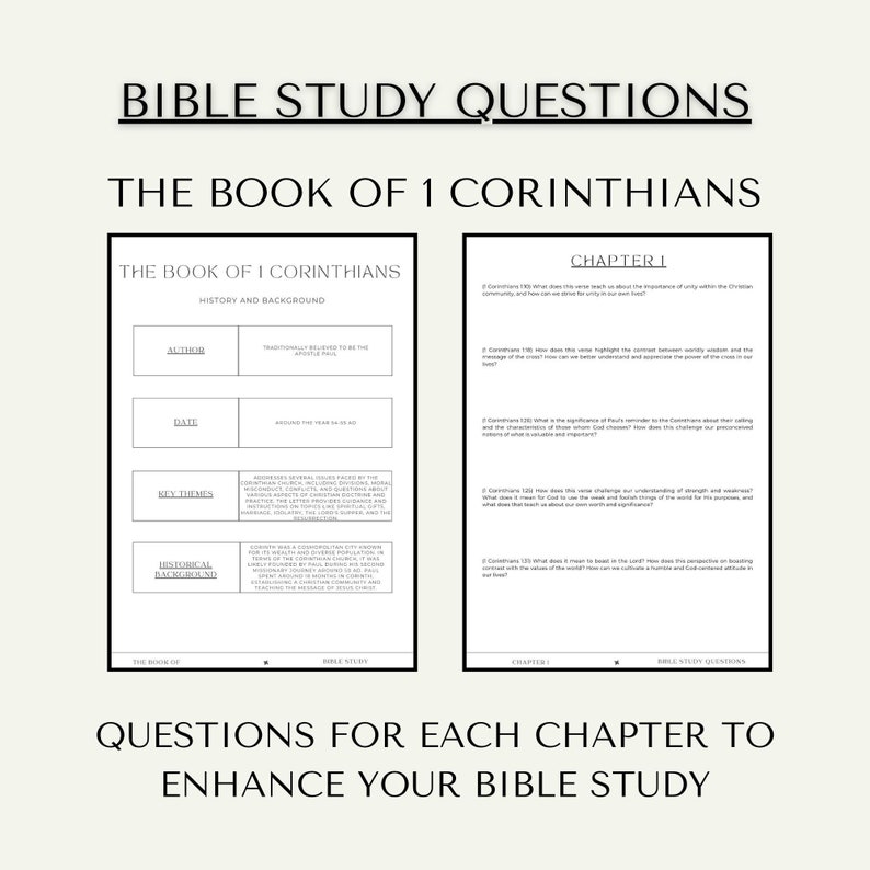 Bible Study of 1 Corinthians, Bible Study Questions, Bible Study ...