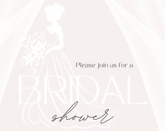 Customizable Bridal Shower Invitation, Bright and Elegant Invitation