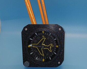 3D Printed Airplane Vertical Compass Desk Clock and Organizer