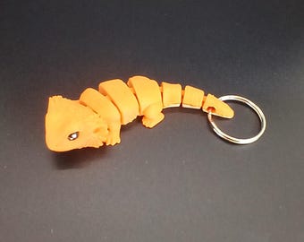 Orange and Yellow Flexi Bearded Dragon Keychain