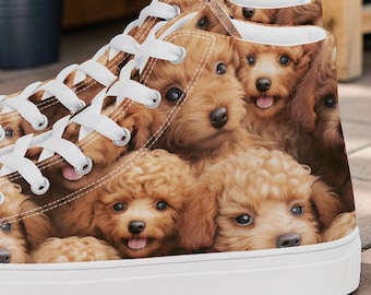 Poodle Shoes, Poodle Mom Gift, Women's High Top Sneakers, Poodle Lover Gift