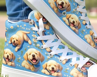 Labrador Converse Style Women's Shoes, Labrador Shoes, Labrador High Top Sneakers, Gift for Labrador Lover
