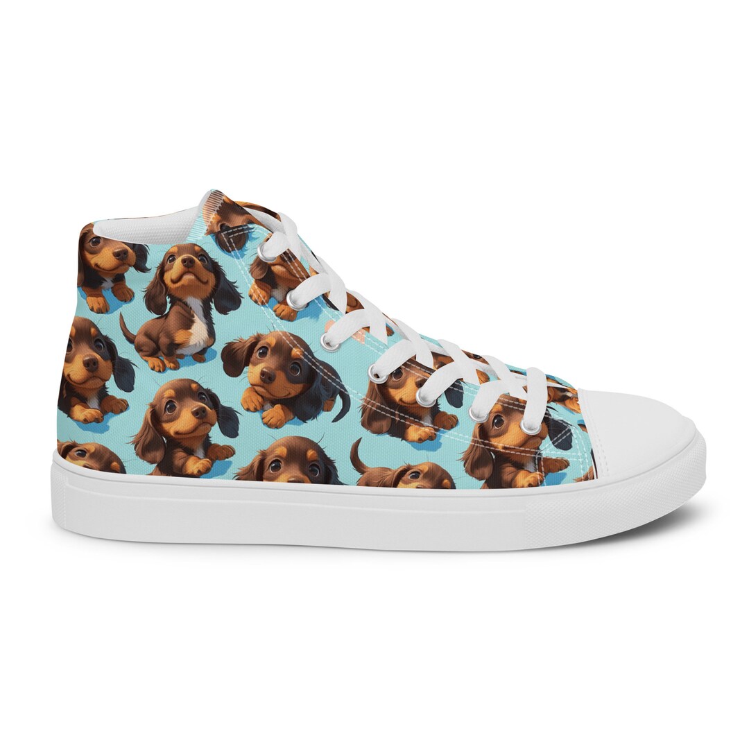Dachshund (chocolate & Tan) Converse Style Puppies Women's Shoes ...