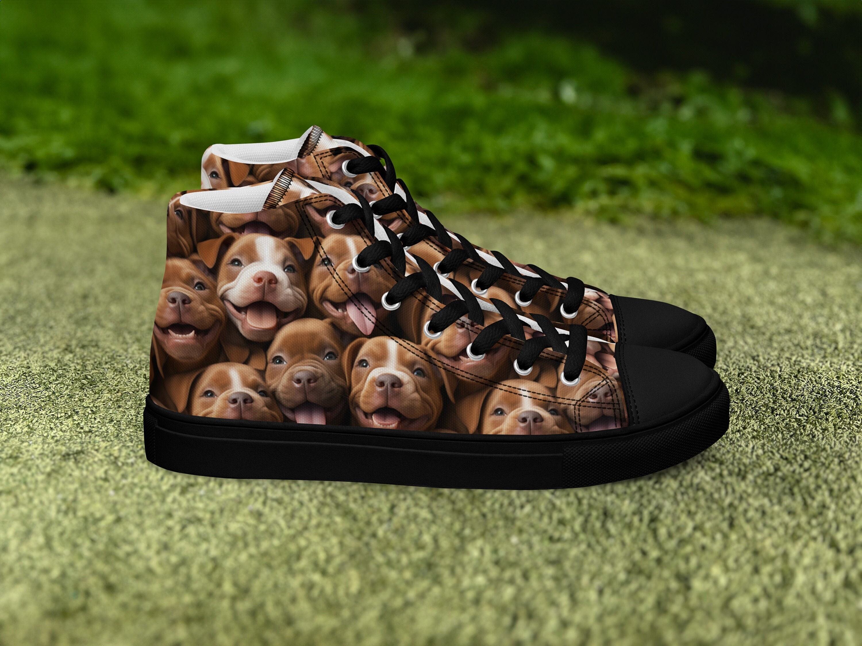 Shoes with pitbulls shop on them