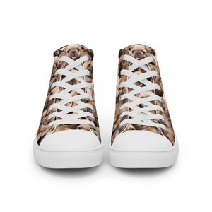 Buty Męskie w Stylu Converse Jasny Buldog Francuski, Buty Buldog Francuski, Wysokie Sneakersy Buldog Francuski zdjęcie 7