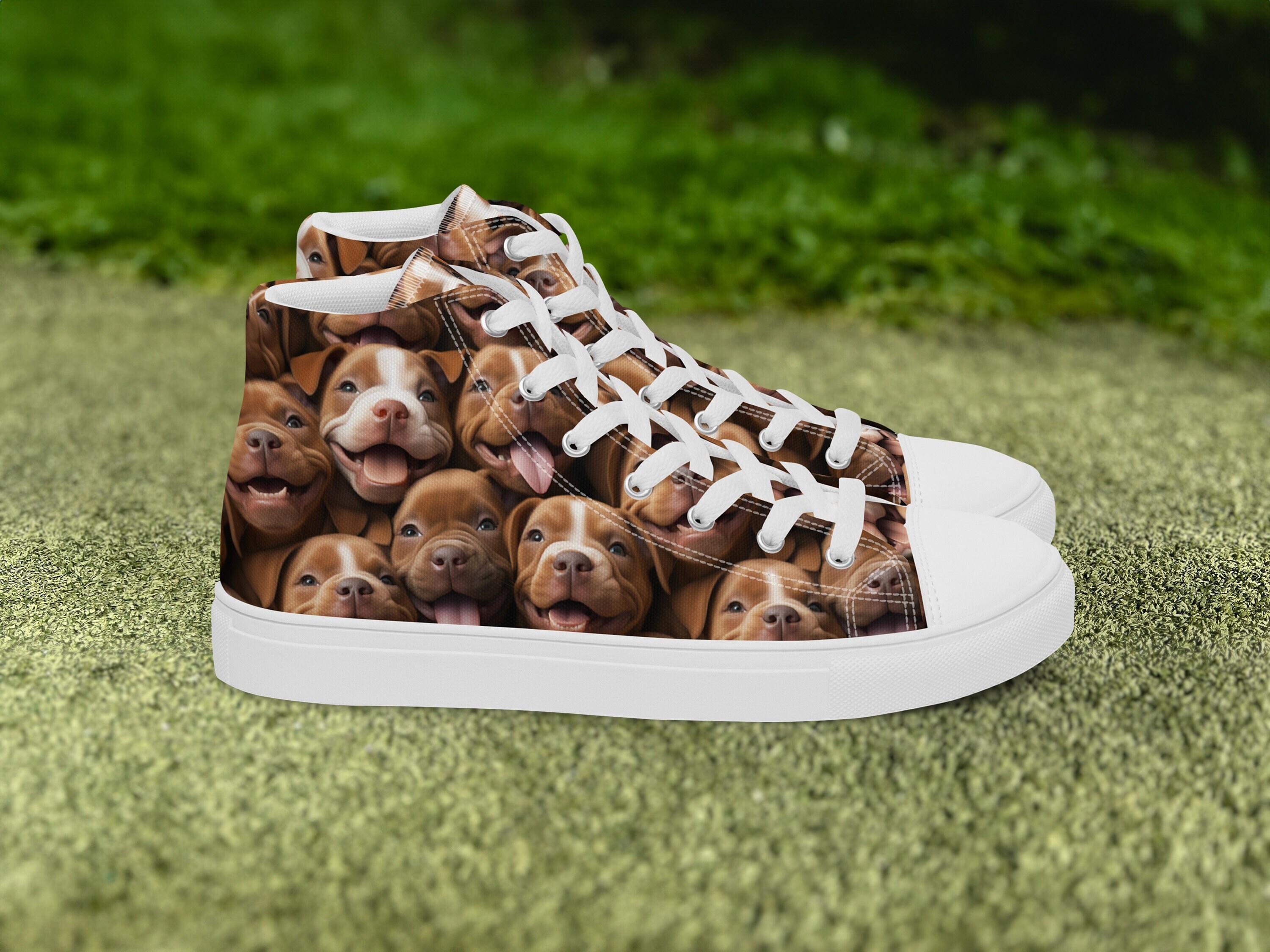 Shoes with pitbulls shop on them