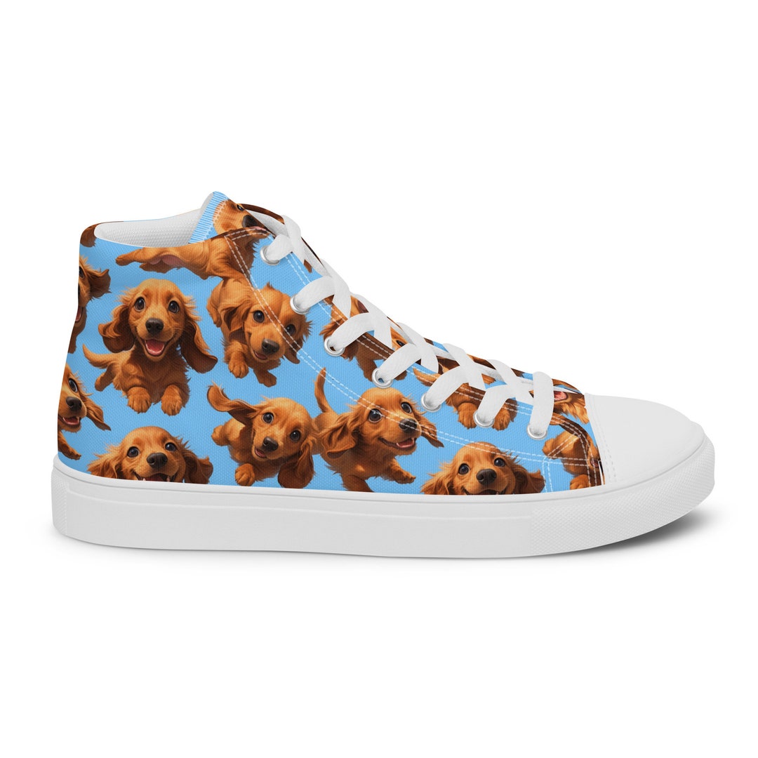 Converse Style Animated Red Dachshund Women's Shoes, Dachshund Shoes ...