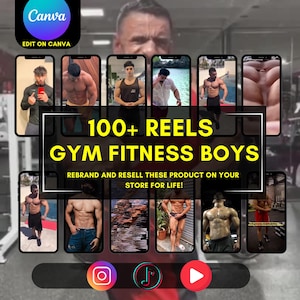 100+ Fitness Gym Reels, Workout Training Videos | Calisthenics workout Videos TikTok Instagram YouTube PLR MRR Reels I Bodybuilders Athletes