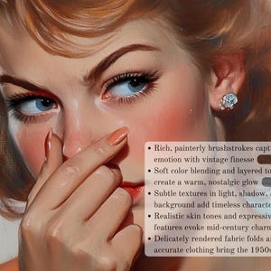 Funny mid-century bathroom wall art printable featuring a vintage 1950s-style man and woman holding their noses in exaggerated disgust. Styled like oil-painted magazine covers, these digital downloads include five sizes at 300 DPI. Perfect for retro bathroom decor, gag gifts, or quirky powder room wall art. Painterly brushstrokes, expressive faces, and classic Americana details bring nostalgic charm and cheeky humor to your home.