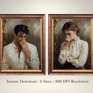 Funny Digital Wall Art Print Set, Toilet Humor, Classical Vintage Style Painting, Digital Download, Printable Art Funny Gift Bathroom Decor