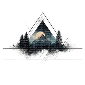 15 Geometrycznych Linii Sztuki Krajobrazy Ścienne Sztuka - Abstrakcyjny Linii Sztuki Clipart Zestaw z Minimalistycznymi Szczytami Gór f Wydruki, Wystrój Domu, Scrapbooking