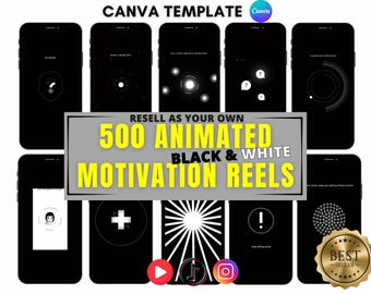 500 Animated Motivational Reels & Videos | PLR MRR Instagram reels | TikTok | YouTube Shorts | Viral faceless Content for Social Media