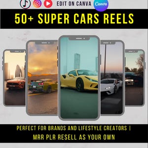 50+ Luxury Car Reels – PLR MRR Video Bundle for Men – Supercar Lifestyle Clips for Instagram, TikTok, YouTube – Rich Aesthetic Content