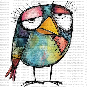 12 imágenes prediseñadas de pájaros abstractos: imágenes PNG de pájaros de acuarela, imágenes prediseñadas imprimibles, fondo transparente, pegatinas de papel con diseño de pájaros divertidos y adorables.