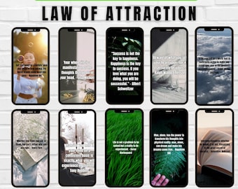 40+ Law of Attraction Reels Bundle | Faceless Aesthetic Instagram, TikTok Videos | Editable Canva Templates with PLR & MRR Resell Rights,DFY