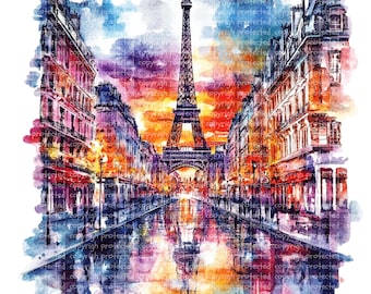 23 png Parijs aquarel clipart set - iconische Parijse bezienswaardigheden en scènes, afdrukbare reiskunst uitnodigingen, ongewenste tijdschriften, scrapbooking