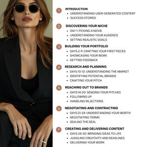 Content to Cash UGC Success Guide – A 50-page step-by-step course on turning content creation into a full-time income. Learn brand pitching strategies, UGC pricing, and digital marketing techniques to grow your online presence and earn passive income