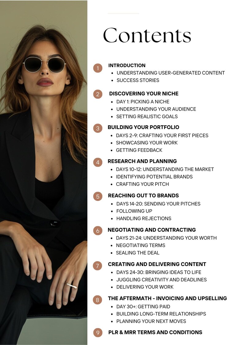 Content to Cash UGC Success Guide – A 50-page step-by-step course on turning content creation into a full-time income. Learn brand pitching strategies, UGC pricing, and digital marketing techniques to grow your online presence and earn passive income