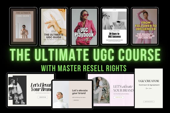 Ultimate UGC Course – PLR MRR Digital Marketing Guide for TikTok & Instagram | Master User Generated Content with Master Resell Rights