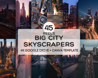 4K Faceless Skyscraper Reels Bundle| 45 Big City Urban Luxury Clips & Aesthetic Videos f TikTok n Instagram | PLR MRR Master Resell Rights