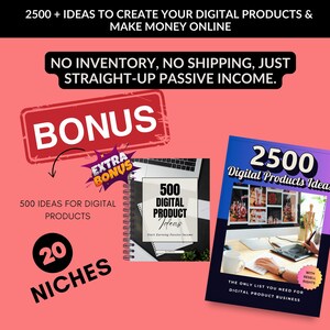 2500 Digital Products Ideas To Create And Sell Today For Passive Income, Etsy Digital Downloads Small Business Ideas and Bestsellers to Sell