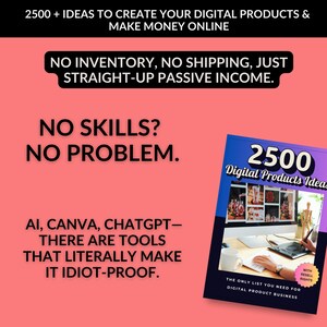 2500 Digital Products Ideas To Create And Sell Today For Passive Income, Etsy Digital Downloads Small Business Ideas and Bestsellers to Sell
