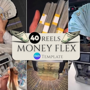40+ Gesichtslose Geldrollen - Geld Geld Clips - Virales Luxus Filmmaterial - PLR MRR Inhalt für TikTok & Instagram - Cash Flexing Video Bundle