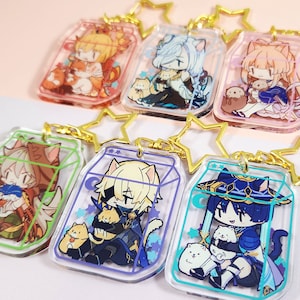 PARTE 4 Genshin Impact 2" chaveiro de acrílico dupla face charme Jogo Milk Carton Wanderer Dainsleif Razor Kokomi Shenhe Yoimiya