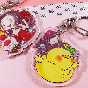 Final Fantasy VII 7 Remake Rebirth 2&quot; double-sided acrylic keychain charm Tifa Aerith