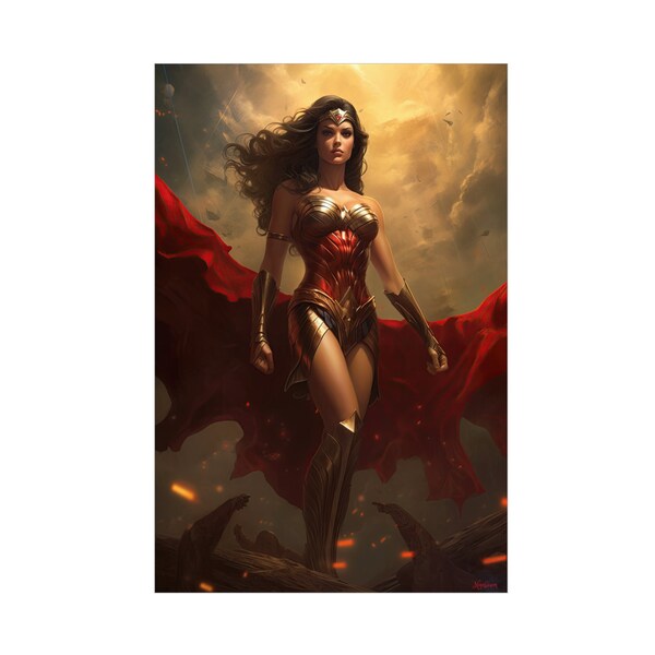 Wonder Woman 5 -  Sups Fanart Poster - Portrait - 12x18, 20x30, 24x36 - Museum Grade Matte Paper - by Nyobium