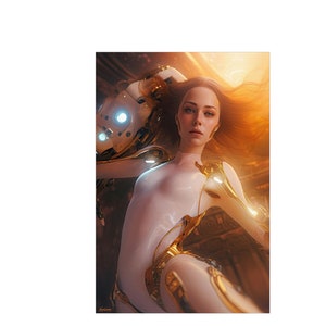 Robogirl 9 -  Robogirls Sci-fi Series Poster - Portrait - 12x18, 20x30, 24x36 - Museum Grade Matte Paper - by Nyobium