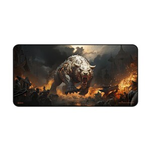 Desk Mat, Game Mat, MTG Playmat, MTG Playmat with Zones, Trading Card Game Play Mat, MTG Accessories,  Beast 2
