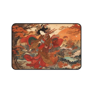 Desk Mat, Game Mat, MTG Playmat, MTG Playmat with Zones, Trading Card Game Play Mat, MTG Accessories,  Geisha Lady Dancing 1