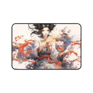 Desk Mat, Game Mat, MTG Playmat, MTG Playmat with Zones, Trading Card Game Play Mat, MTG Accessories,  Fire Magi 2