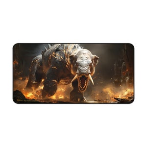 Desk Mat, Game Mat, MTG Playmat, MTG Playmat with Zones, Trading Card Game Play Mat, MTG Accessories,  Beast 1