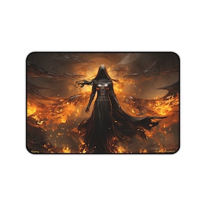 Desk Mat, Game Mat, MTG Playmat, MTG Playmat with Zones, Trading Card Game Play Mat, MTG Accessories,  The Girl from Hell