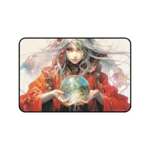 Desk Mat, Game Mat, MTG Playmat, MTG Playmat with Zones, Trading Card Game Play Mat, MTG Accessories,  Fortuneteller 1