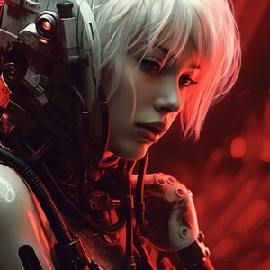 Space Girl 6 -  Space Girls Series Sci-fi Poster -- Landscape - 18x12, 30x20, 36x24 - Museum Grade Matte Paper - by Nyobium