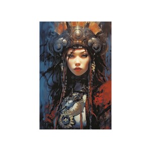 Far Land Girl 7 - Fantasy Poster - Portrait - 12x18, 20x30, 24x36 - Museum Grade Matte Paper - by Nyobium