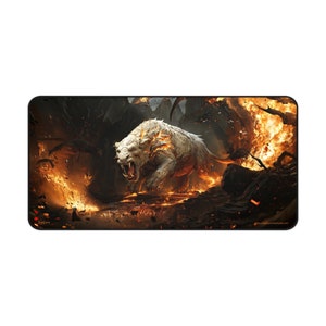 Desk Mat, Game Mat, MTG Playmat, MTG Playmat with Zones, Trading Card Game Play Mat, MTG Accessories,  Beast 3